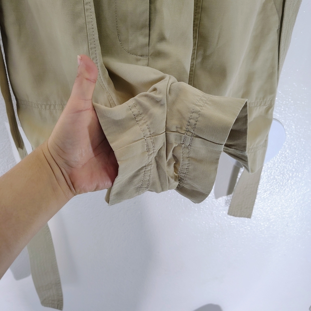 Madewell Beige Utility Romper Belted Short Sleeve Five Pockets Sz 6 Linen Blend - Picture 7 of 16